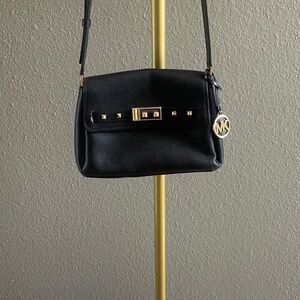 Michael Kors Black Crossbody Bag with Gold Hardware